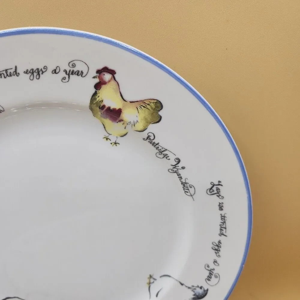 Chicken Breeds Plates Williams Sonoma Dessert Salad 8” Rosanna Made In Italy - Picture 5 of 15